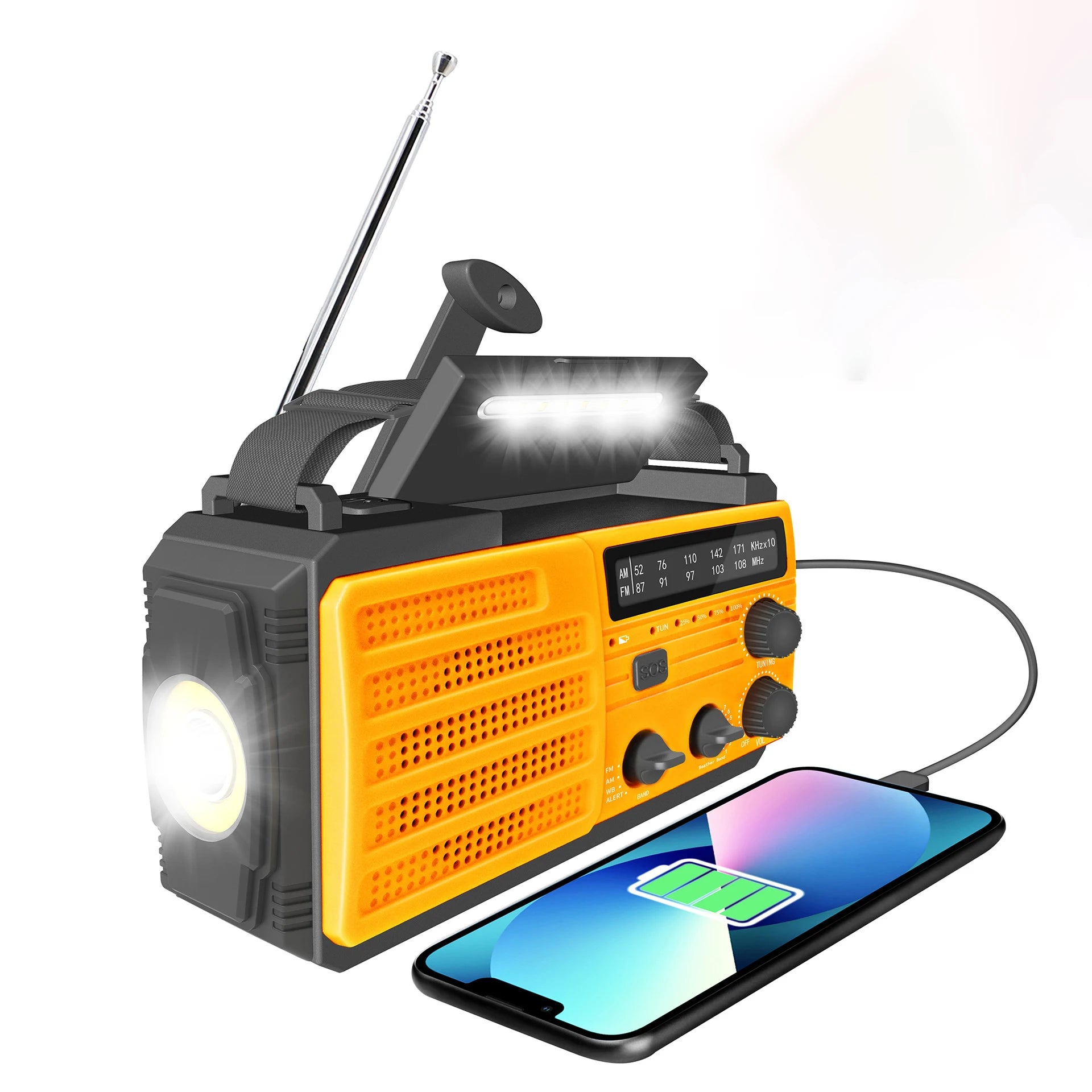 Radio Solar de Emergencia Multifuncional MD-091 ⚡ Luz, Radio y Energía en Cualquier Emergencia